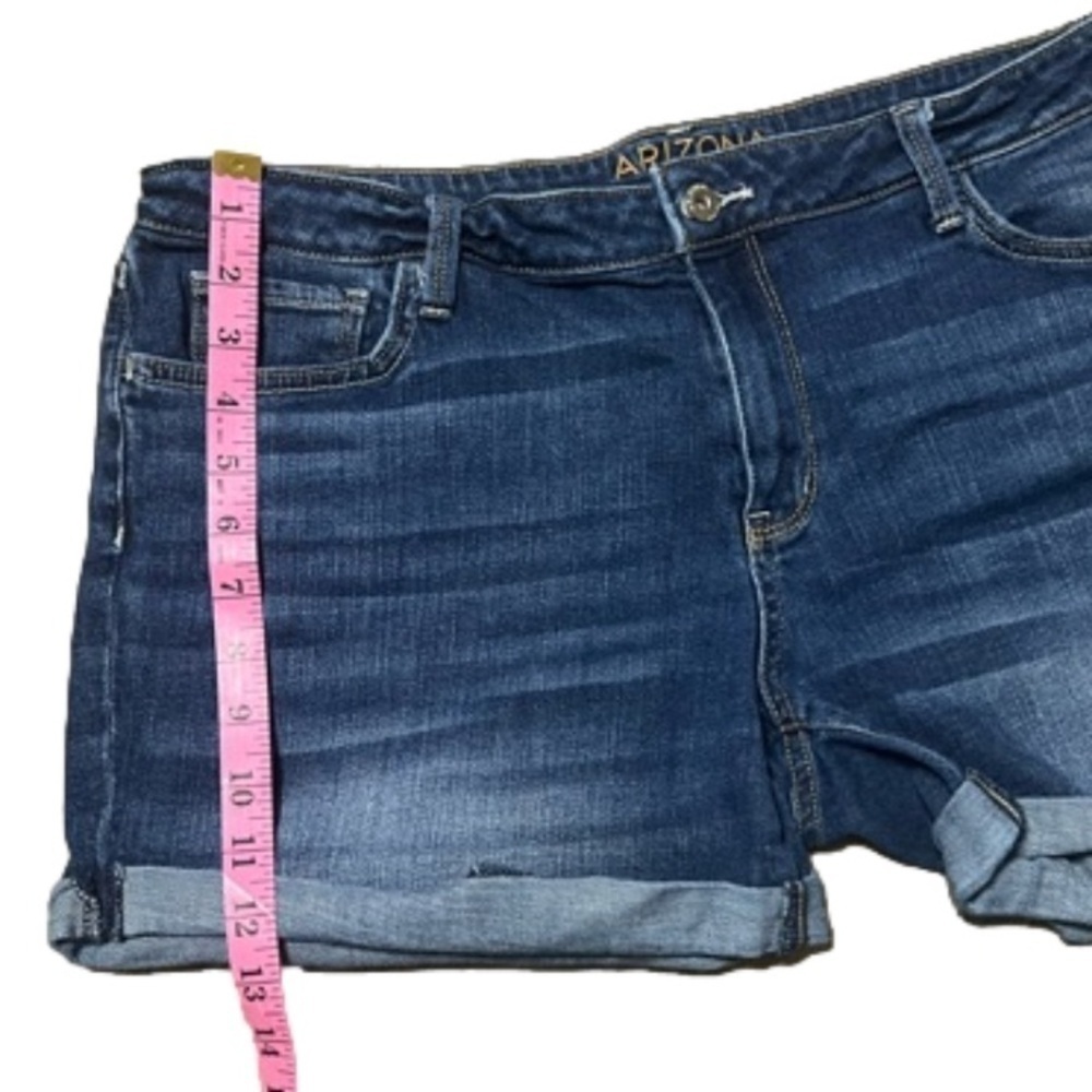 Arizona Jeans Rolled Hem Denim Blue Jean Shorts Cotton Spandex Junior Size 17 - Picture 12 of 12